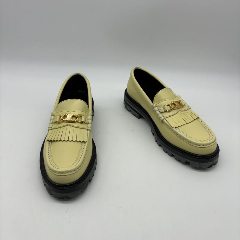Celine Women's Leather Loafer in Yellow